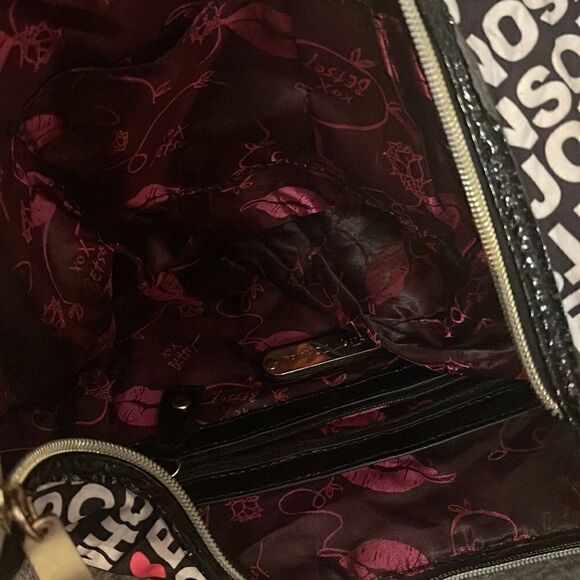 Betsey johnson bbw logo & hearts hobo crossbody bag /purse - Picture 6 of 8